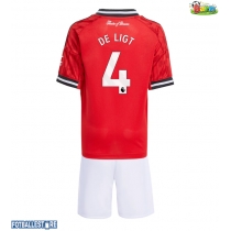 Manchester United Matthijs de Ligt #4 Hjemmedraktsett Barn 2025-26 Kortermet (+ Korte bukser)